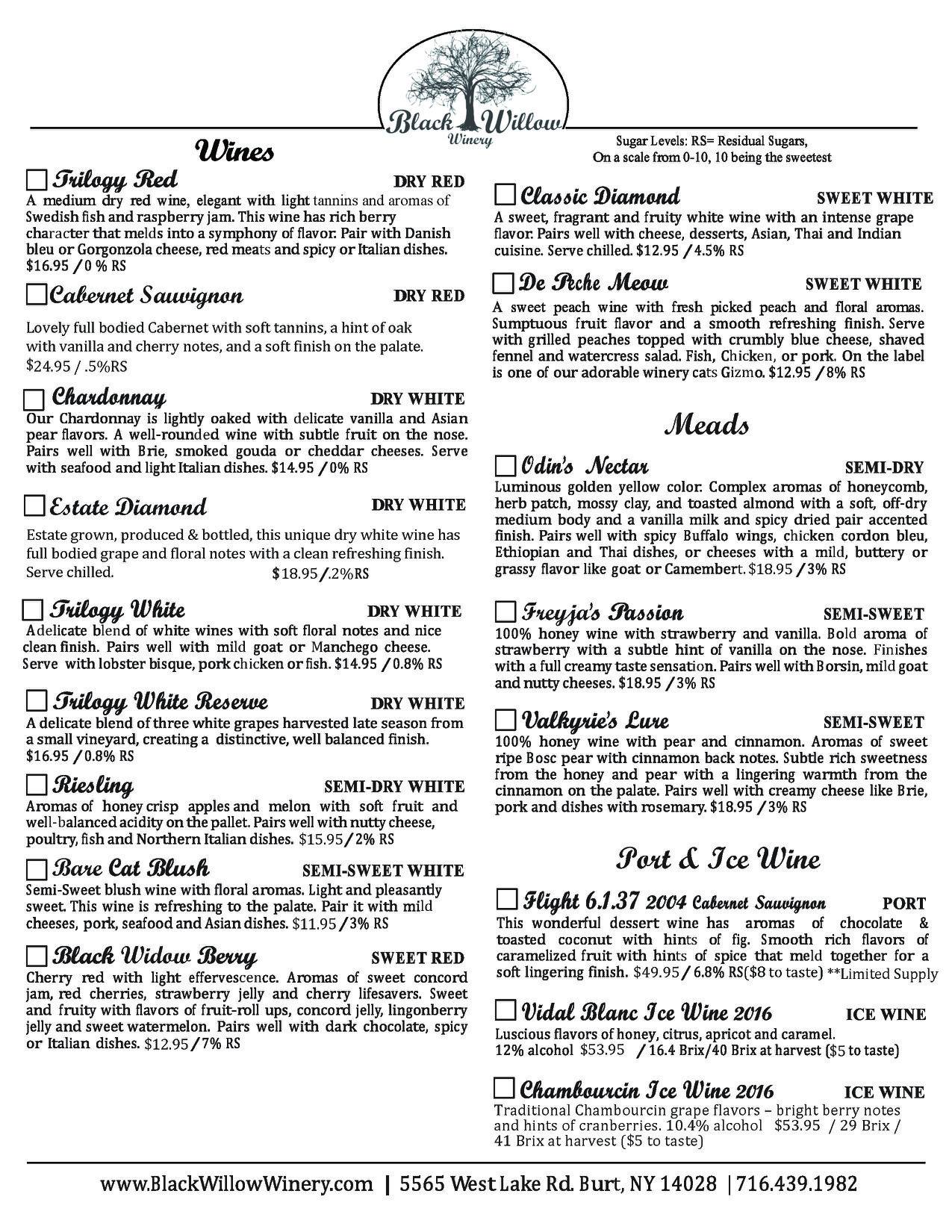 wine flavors list